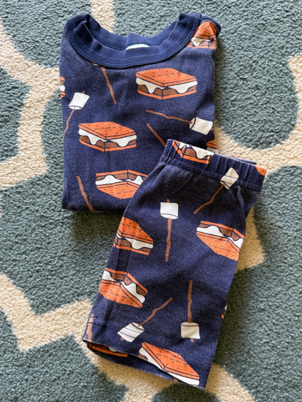 Hanna Andersson Navy S'mores & Marshmallow Kids Pajama Set